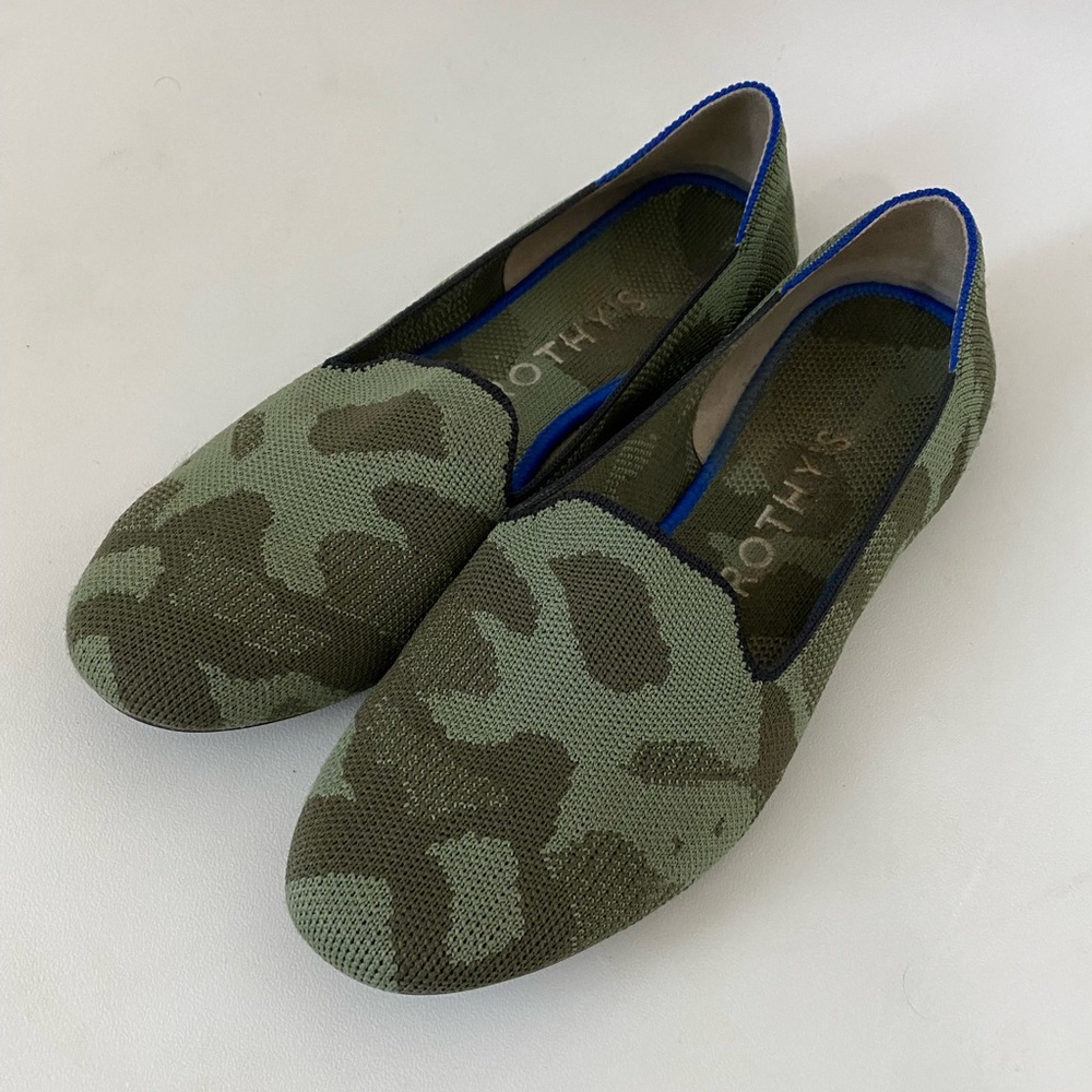 Rothy’s green camo loafers - Size W8